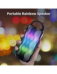 greadio LED altavoz Bluetooth RGB tought luz de noche 5 W altavoz, portátil 6 colores que cambia de color LED inteligente temas lámpara de mesa de noche, altavoz manos libres MicroSD