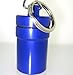 PILL CONTAINER - First Aid - Medical Alert - Key Chain - WATER RESISTANT - Large Size - Color BLUE