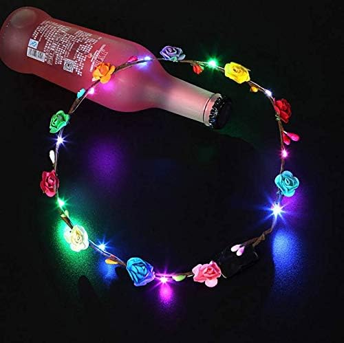 Pengcheng 7pcs Flower Crown Garland Headband, Floral Headdress for Women & Girls, Hair Accessories for Birthday Wedding - Image 3