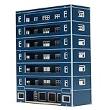 EatingBiting（R） DIY 1:144 Blue 7F Outland Model Train Layout N Scale Apartment School Building for Sand Table Garden Micro Landscape Ornaments Decor Dormitory Dorm Assembling Scene Detail & Realism