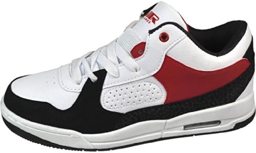 Air Balance Boys White/Black/Red Low Top Fashion Sneakers