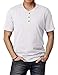 H2H Mens Casual Slim Fit Short Sleeve Henley T-Shirts White US M/Asia L (D15S_KMT05S)