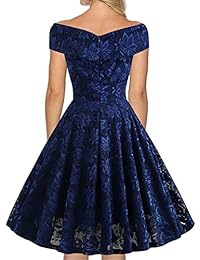 Bonfash - Vestido de encaje para mujer, estilo vintage