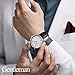 Skmei Thin Dial Wrist Watch Casual Classic Quartz Wrist Business Analog Watch with 1.57 Inches,Silver Case Black Leather Band (1.57 Inches)