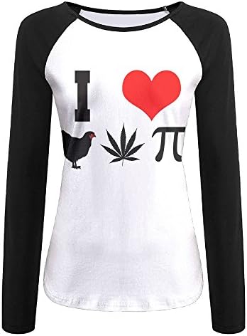 MiopIuw Chicken Pot Pi Womens Long Sleeve Raglan Shirt Baseball Tee Top XXL Round Neck