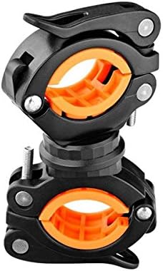 Vonpri Flashlight Holder, Mount Bicycle Mounting Bracket Flashlight Holder Torch Clip 360º Rotation (Black/orange)