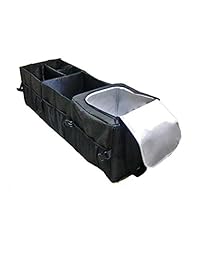 Organizador de maletero de automóvil moderno, mejor para SUV, vehículo, camión, automóvil, comestibles, hogar y garaje con bolsa térmica aislante premium, 12 bolsillos, compartimiento ajustable