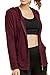 Sofra Women's Thin Cotton Zip Up Hoodie Jacket (M, Burg) Burgundy