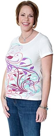 Protec Maternity Women's Wear Cell Phone Radiation Fetal Protection T-Shirt (Medium, Cream Floral)