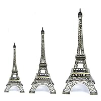 Ouken Eiffel Tower Statue 3Pcs Metal Paris Eiffel Tower Model Figurine Decorative Iron Crafts