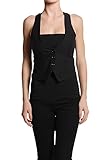 TheMogan Women's S~3X Buttoned Satin Dress Vest Waistcoat