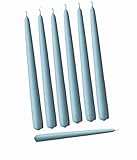 D'light Online Elegant Taper Premium Quality Candles, Hand-Dipped, Dripless and Smokeles - Set of 12 Individually Wrapped (10 Inch, Slate Blue)