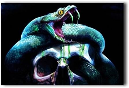 Poster Hmbrothers Stylish Art Print Skull And Snake Pattern Print Wall Decorative Wall Poster 20-Inch By 30-Inch