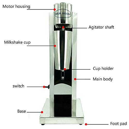 Milchshake Mixer Shake Protein Shaker Elektrisch 2 Geschwindigkeitsstufen Mixbecher Aus Edelstahl Griechischer Eis… – Bild 5