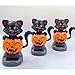Amosfun Halloween Solar Dancing Toys Pumpkin and Cat Solar Powered Car Ornament Halloween Party Decor