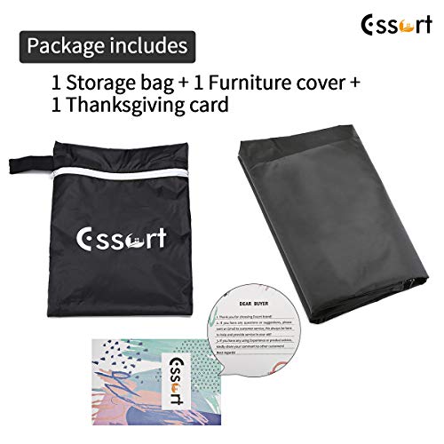 ESSORT Patio Furniture Covers, 124" Outdoor Sectional Furniture Set Covers, Table Chair Sofa Winter Covers, Waterproof Snow Dust Wind Proof, Anti-UV (124"x63"x29" 210D)