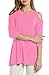Afibi Womens Cold Shoulder 3/4 Sleeve Swing Tunic Tops For Leggings (XX-Large, Pink)