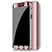 Galaxy Note 9 Case, Ultra Slim Electroplate 360 Degree Full Body Protection Mirror Case with Tempered Glass Screen Hard PC Protector for Samsung Galaxy Note 9 (Rose Gold-)