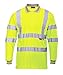 Forever Mens Long Full Sleeve Polo Collar T-Shirt Hi Viz Reflective Workwear Top