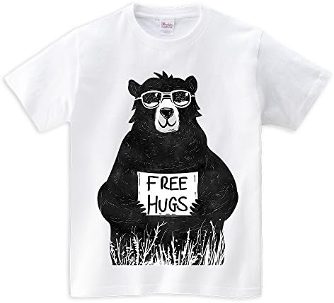 Short Sleeve T-Shirt - Free Hugs from Bear White Medium
