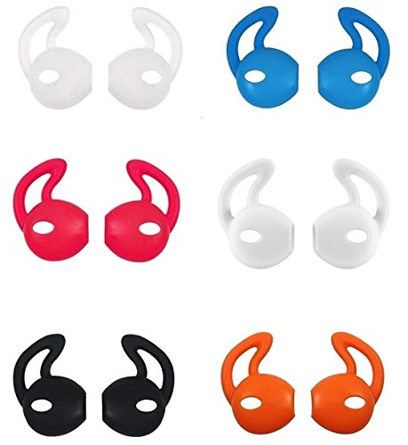 Josi Minea x3 Pairs [ Apple EarPods ] Anti-Slip Earbud Cover with Earhooks - Soft Silicone Tips with Ear Hook Attachments for Apple EarPod Earphones iPhone Headphones [ 3 Pairs - White ] - Thumbnail 6