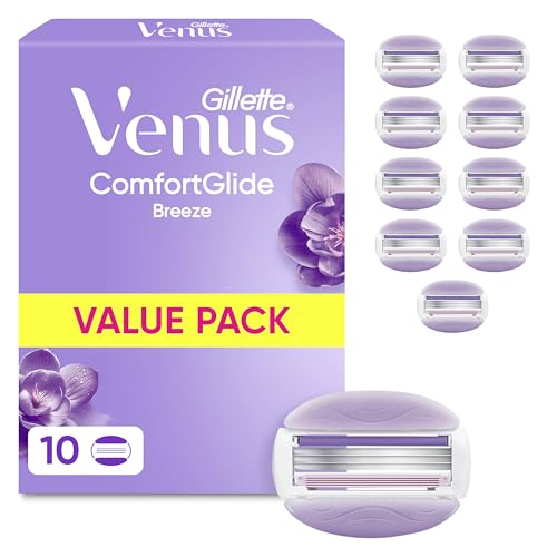 Comfortglide Breeze Rasierklingen Damen, 10 Original Ersatzklingen für Nassrasierer, 3 Klingen für Eine Glatte, Gründliche und Langanhaltende Haarentfernung