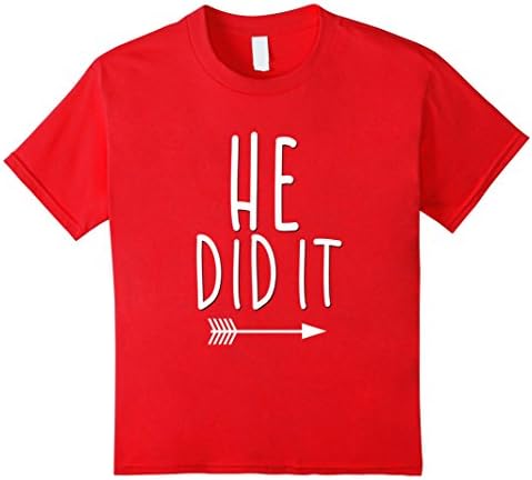 Kids Funny He Did It Shirt Brother Sister Kids Matching Family 10 Red