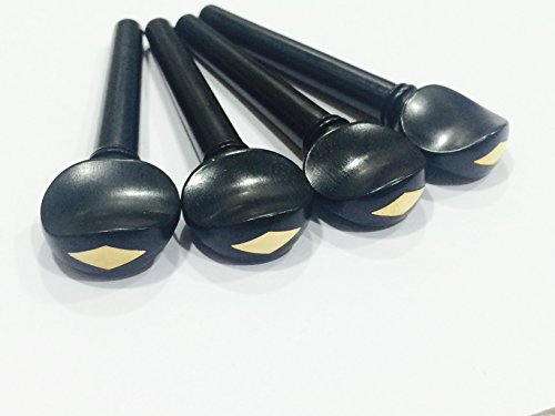 Set of 4 Indian Ebonywood Pegs for Violin & Viola - Gold Grade - Thumbnail 3
