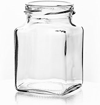 200ml (8oz) Square Glass Jars with Gold Lids (100)