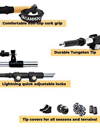 Trekking Poles for Hiking - Hiking Poles - Collapsible Hiking Sticks for Men and Women