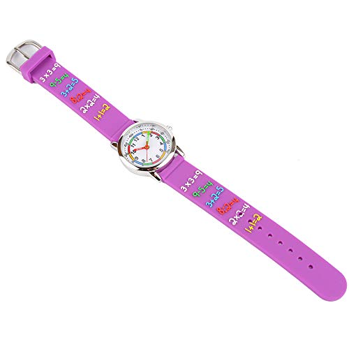 Venhoo Kids Watches 3D Cute Cartoon Waterproof Silicone Children Toddler Wrist Watch Time Teacher Birthday Gift for 3-10 Year Boys Girls Little Child (Metal Purple Number) - Thumbnail 6