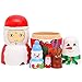 Moonmo 5pcs Wooden Russian Nesting Dolls Santa Claus Nesting Dolls Matryoshka Dolls