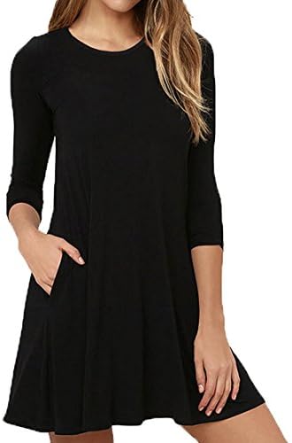 AuroKer Women's Casual Loose Swing T-Shirt Dress