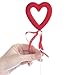 Factory Direct Craft Package of 12 Romantic Red Flocked Styrofoam Heart Picks for Valentines Day, Parties, and Crafting
