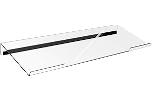 SaisaiTan Clear Acrylic Tilted Computer Keyboard Holder for Easy Ergonomic Typing, Upgraded Version, Keyboard Stand with Silicone Anti-Slip Case for Office Desk, Home, School, Clear