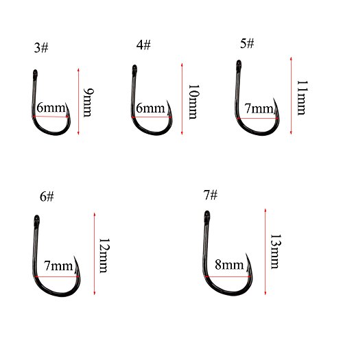 image for ICE SEA Small Size Fishing Hooks Set 10 Sizes 500pcs High Carbon Steel