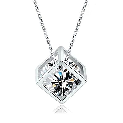 Buy Square Gem Necklace - Silver Plated 