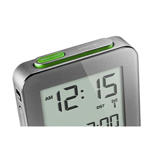 Sveglia Digitale Braun BC09B-DCF, Radio Controllata, Fuso Orario Europa, Snooze, Display LCD