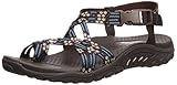 Skechers Women's Reggae Loopy Toe Ring Sandal, Chocolate/Blue, 9 M US
