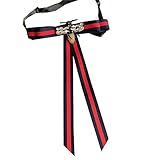 Rhinestore Crystal Dangle Wedding Party Bow Tie Women/Men Ribbon Pre Tied Neck Tie Adustable Brooch Pin Clip (Bee2)