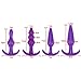 4PCS Silicone Ànàl' Trainer Kit-Bûtt Pl'ugs Beads Massage Toys Back Massage Toys (Purple2)