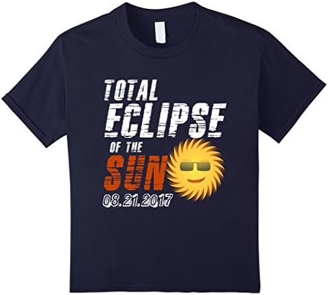 unisex-child Total Eclipse Of The Sun-  Sun Emoji T Shirt 2017 6 Navy