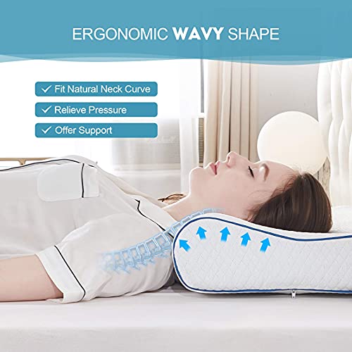 SORMAG Memory Foam Pillow, Neck Pillows for Pain Relief Sleeping