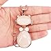 QTMY Cute Opal Cat Pendant Long Necklace for Women Girls Kids,Statement Fashion Jewelry