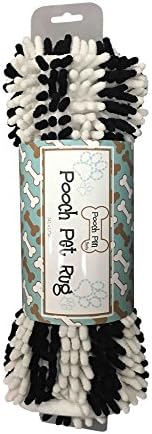 Dog Cat Pet Absorbent Microfiber Chenille Rug (28"x18", Black/White)