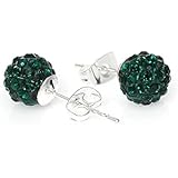 BirthdayEarrings 8mm Disco Ball Stud Earrings w/ ed Rhinestones Pave Pick Your (April) (May)