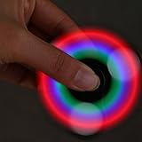 Malltop LED Light Fidget Spinner - High Speed Tri-Spinner Single Finger Decompression EDC Focus Gyro (Black)