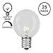 Novelty Lights 25 Pack G50 Outdoor Patio Globe Replacement Bulbs, Clear, E17/C9 Intermediate Base, 7 Watt