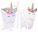 JeVenis 12 PCS Magical Unicorn Party Favor Boxes Unicorn Party Popcorn Treat Boxes Candy Cookie Containers for Baby Shower or Birthday Party Favor Supplies Decorations