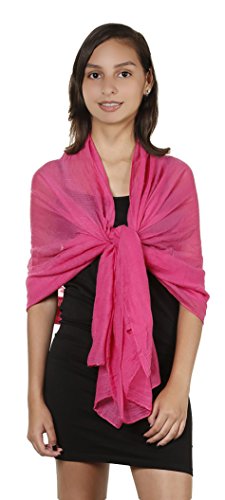 Light Weight Chiffon Solid Colors Long Evening Wrap Dress Scarves Magenta
